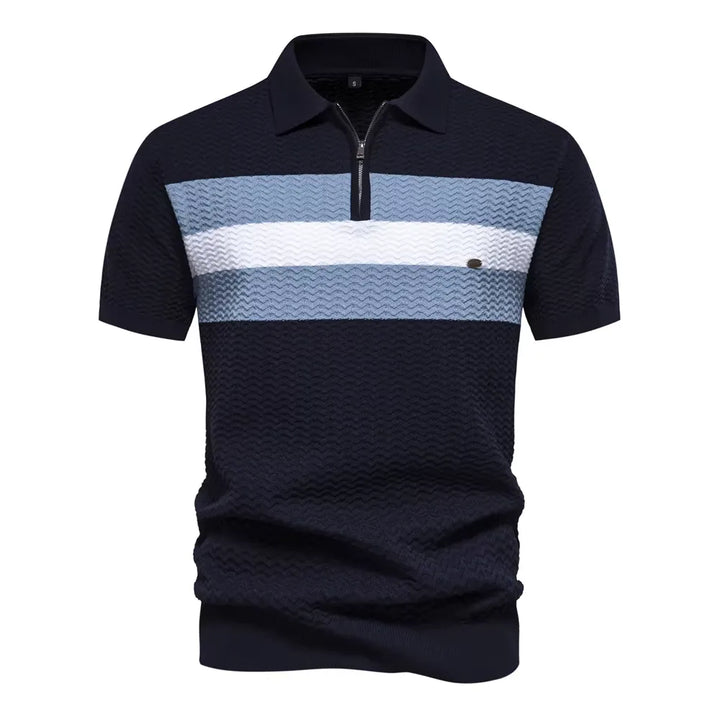 Arvini Textured Ribbed Knit Polo