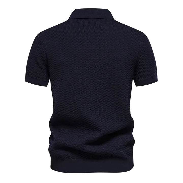 Arvini Textured Ribbed Knit Polo