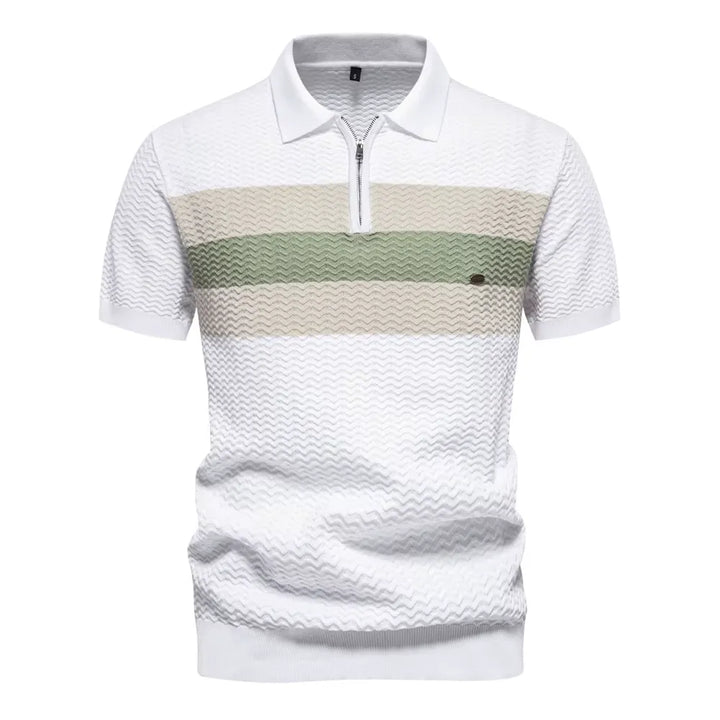 Arvini Textured Ribbed Knit Polo