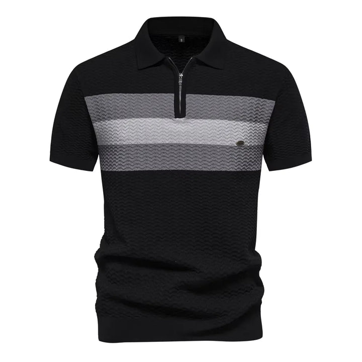 Arvini Textured Ribbed Knit Polo